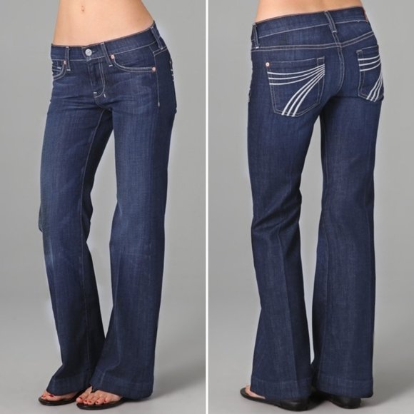 7 For All Mankind Denim - 7 For All Mankind Dojo Wide Leg Flare Jeans (28)